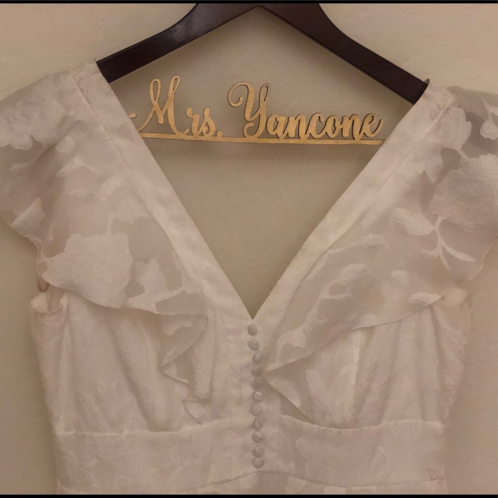 White flutter sleeve dress